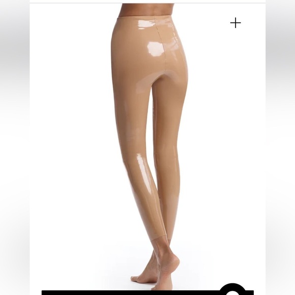NWOT Commando Faux Latex Leggings Tan Nude Large - Picture 5 of 5